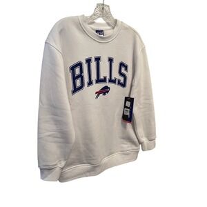 $60 NWT NFL Ultra Game Buffalo Bills Mens White Crewneck Sweatshirt L